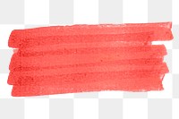 Png red brush stroke sticker, marker design, transparent background