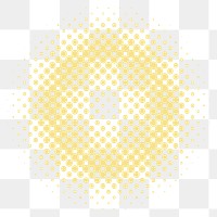 Png yellow halftone circle sticker, transparent background