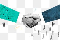 Business handshake png background, transparent design