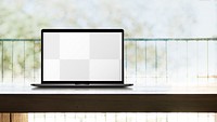 Laptop png mockup, editable screen transparent design