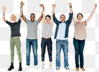 Png diverse people holding hands, transparent background