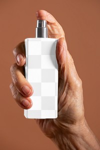 Perfume bottle mockup, png transparent