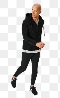 Man in a black hoodie png mockup