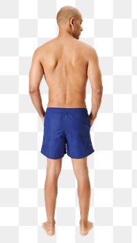 Png men's blue board shorts mockup full body shot