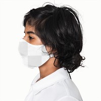 Png transparent face mask mockup Covid 19 teenage apparel shoot