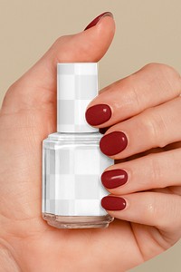 Nail polish bottle mockup, png transparent