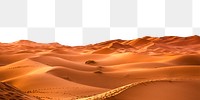 Orange desert png landscape border, nature image, transparent background