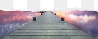 Aesthetic boardwalk png border, torn paper design, transparent background