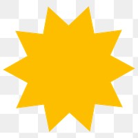 Sunburst badge png sticker, yellow design, transparent background