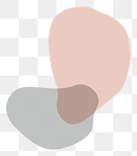 Peachy abstract png shape sticker, transparent background