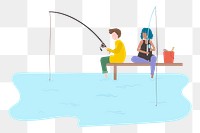 Fishing  png sticker, transparent background