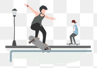 Skateboarder  png sticker, transparent background