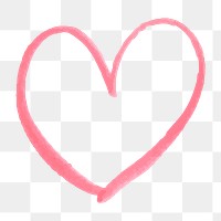 Heart doodle png sticker, pink Valentine's, transparent background