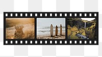 Travel film strip png sticker, transparent background