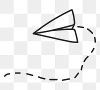 Paper plane doodle png sticker, transparent background