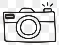 Camera doodle png sticker, transparent background