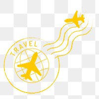 Travel stamp, ephemera png sticker, transparent background