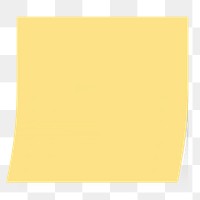 Yellow sticky note png sticker, transparent background