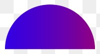 Purple semi-circle png sticker, transparent background