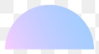 Blue semi-circle png sticker, transparent background