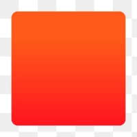 Png orange square shape sticker, gradient design, transparent background