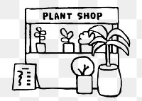 Plant shop png sticker, doodle, transparent background