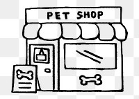 Pet shop png sticker, doodle, transparent background