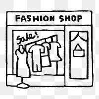 Fashion shop png sticker, doodle, transparent background