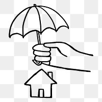 Home insurance png sticker, doodle, transparent background