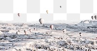 Cappadocia tourism destination  png border, torn paper design, transparent background