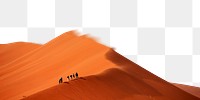 Orange desert png landscape border, nature image, transparent background