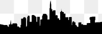 Skyline silhouette png border, Frankfurt, black, transparent background