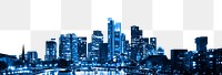 Frankfurt skyline png border, nighttime, transparent background