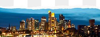 Frankfurt skyline png border, ripped paper effect, transparent background