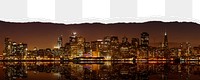 San Francisco skyline png border, torn paper design, transparent background