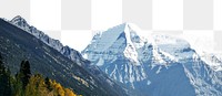 Snow mountain png border, Autumn isolated image, transparent background