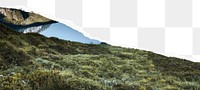 Png mountain border, torn paper collage, transparent background