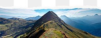 Png mountain border, torn paper collage, transparent background