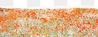 Flower field png collage, ripped paper effect, transparent background