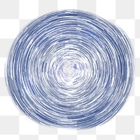 Blue spiral png sticker, circle cut out, transparent background