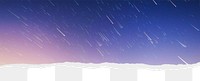 Meteor shower png border, torn paper design, transparent background