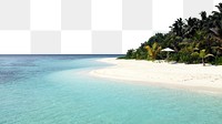 Maldives beach png border, nature photo, transparent background