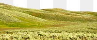 Png green hills border, beautiful landscape, transparent background