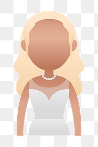 Woman in evening dress avatar transparent png