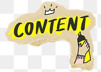 Content typography png sticker, transparent background