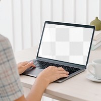 Laptop screen png mockup, transparent design 