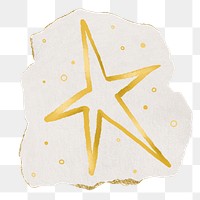 Gold star png sticker, transparent background