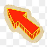 Red arrow png sticker, transparent background