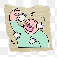 Man eating likes png sticker, transparent background