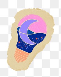 Light bulb png sticker, transparent background